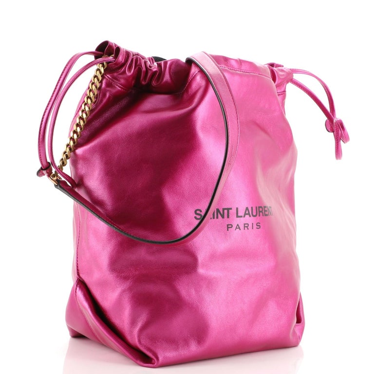 Saint Laurent Teddy Bucket Bag Leather Small at 1stDibs