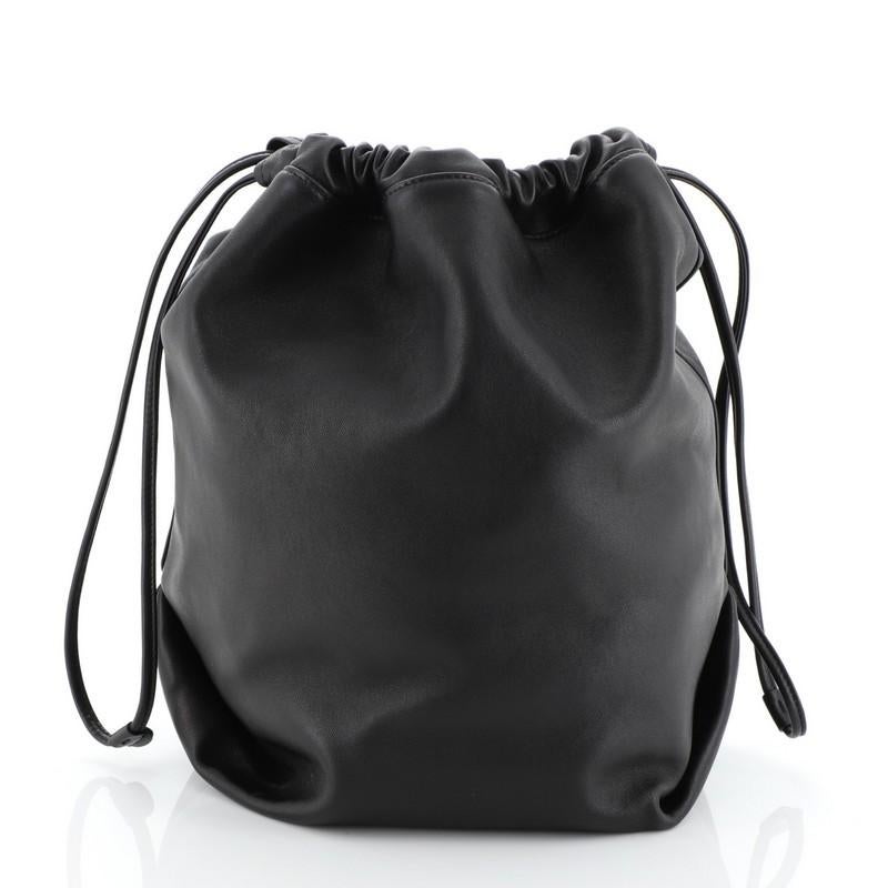 Saint Laurent Teddy Bucket Bag Leather Small In Good Condition In NY, NY
