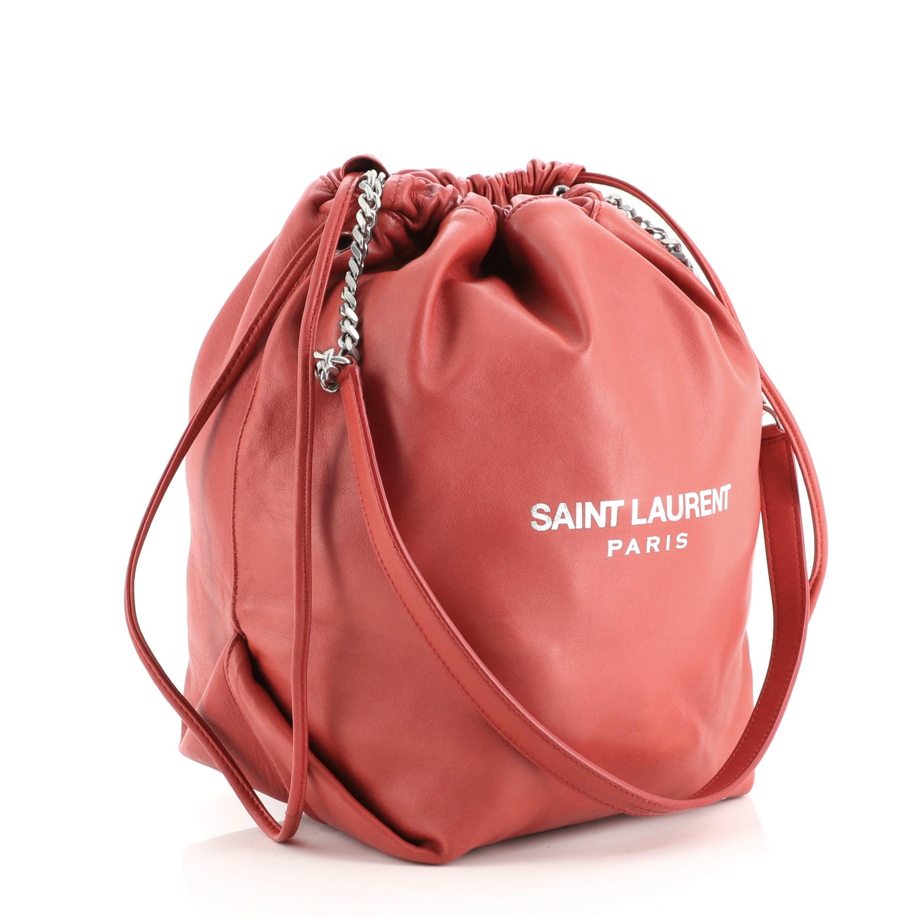 Saint Laurent Teddy Bucket Bag Leather Small at 1stDibs ysl teddy