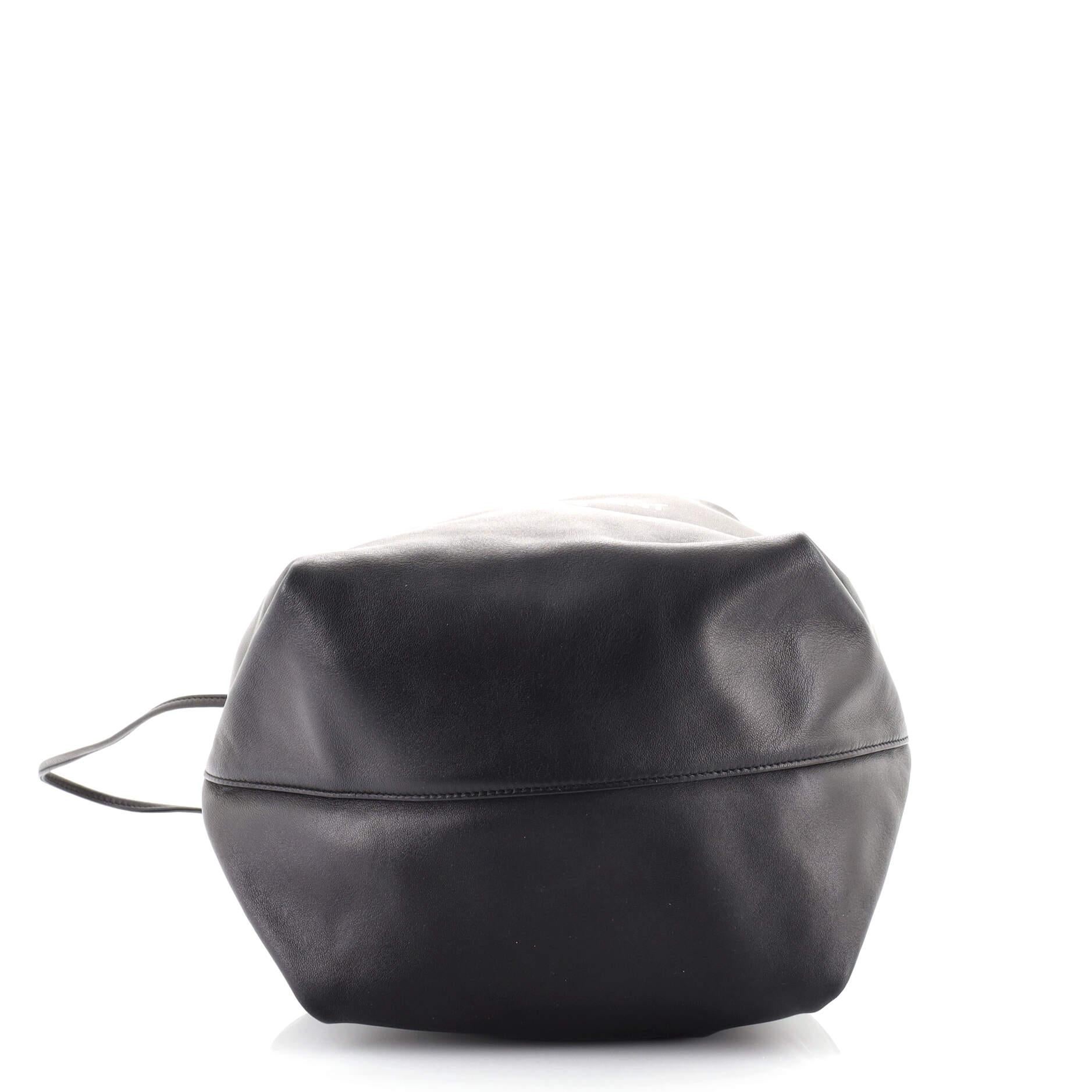 Black Saint Laurent Teddy Bucket Bag Leather Small