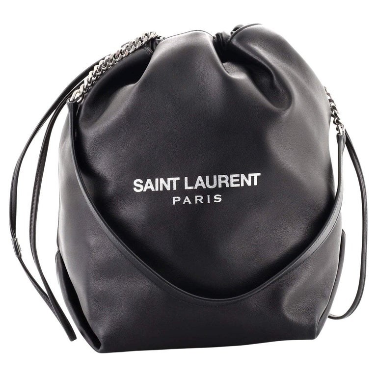 Saint Laurent Teddy Bucket Bag Leather Small For Sale at 1stDibs