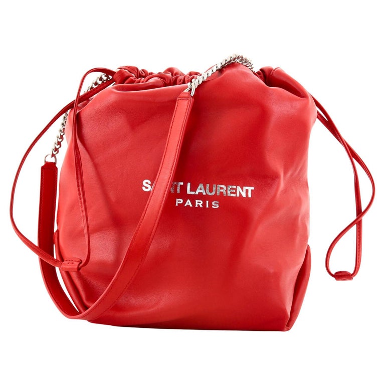 Saint Laurent Teddy Bucket Bag Leather Small For Sale at 1stDibs