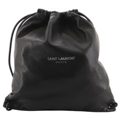 Saint Laurent Teddy Rucksack aus Leder mit Kordelzug Groß