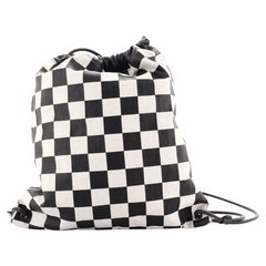 Saint Laurent Teddy Drawstring Backpack Printed Coated Canvas Large