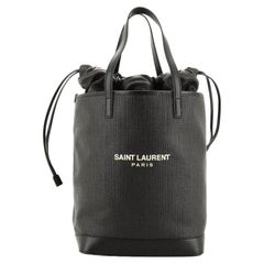 Saint Laurent  Teddy Shopping Tote Canvas with Leather Large
