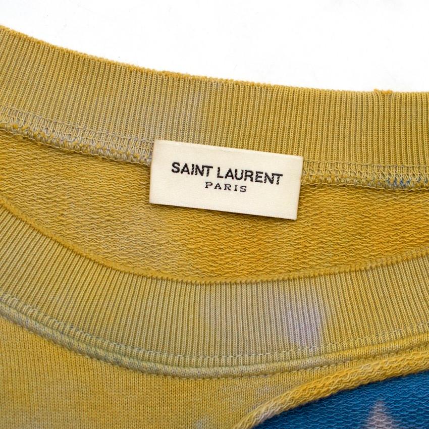 Men's Saint Laurent Tie Die Distressed Sweater L