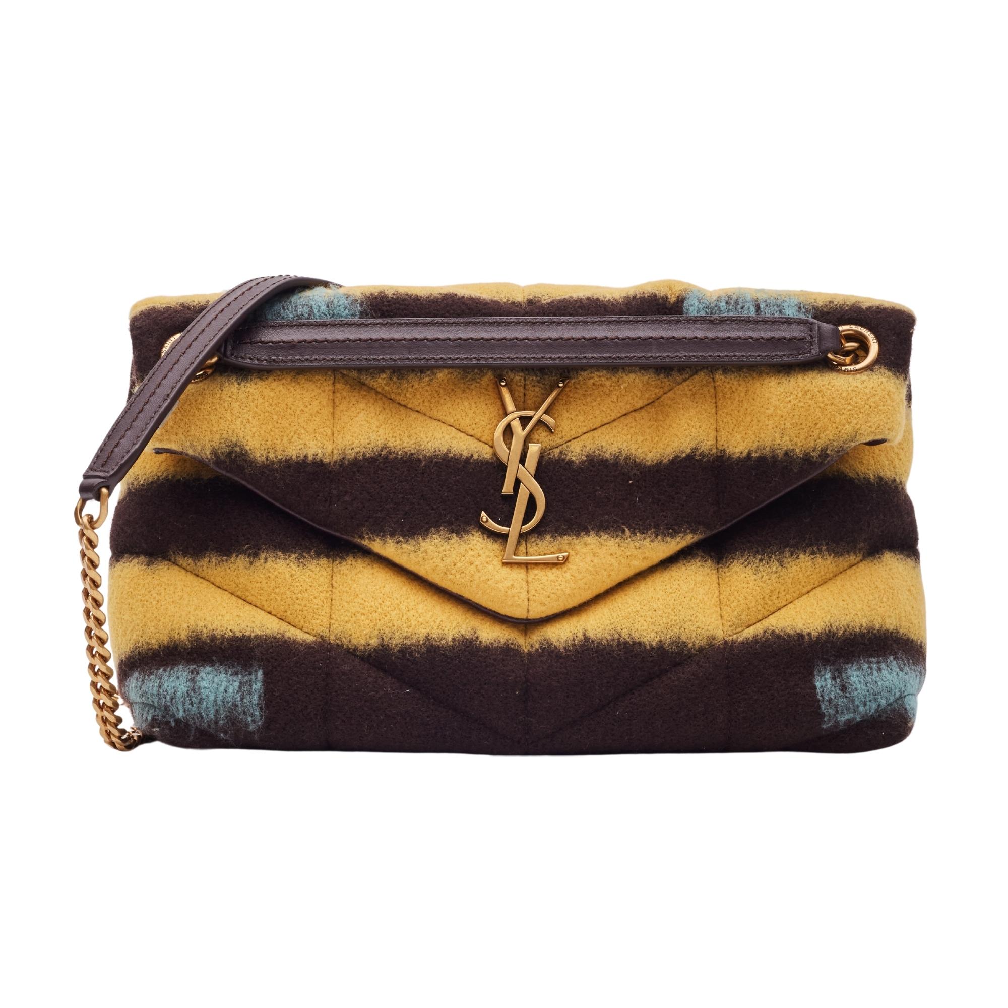 Saint Laurent Tie Dye Yellow Loulou Puffer Bag Small For Sale 3