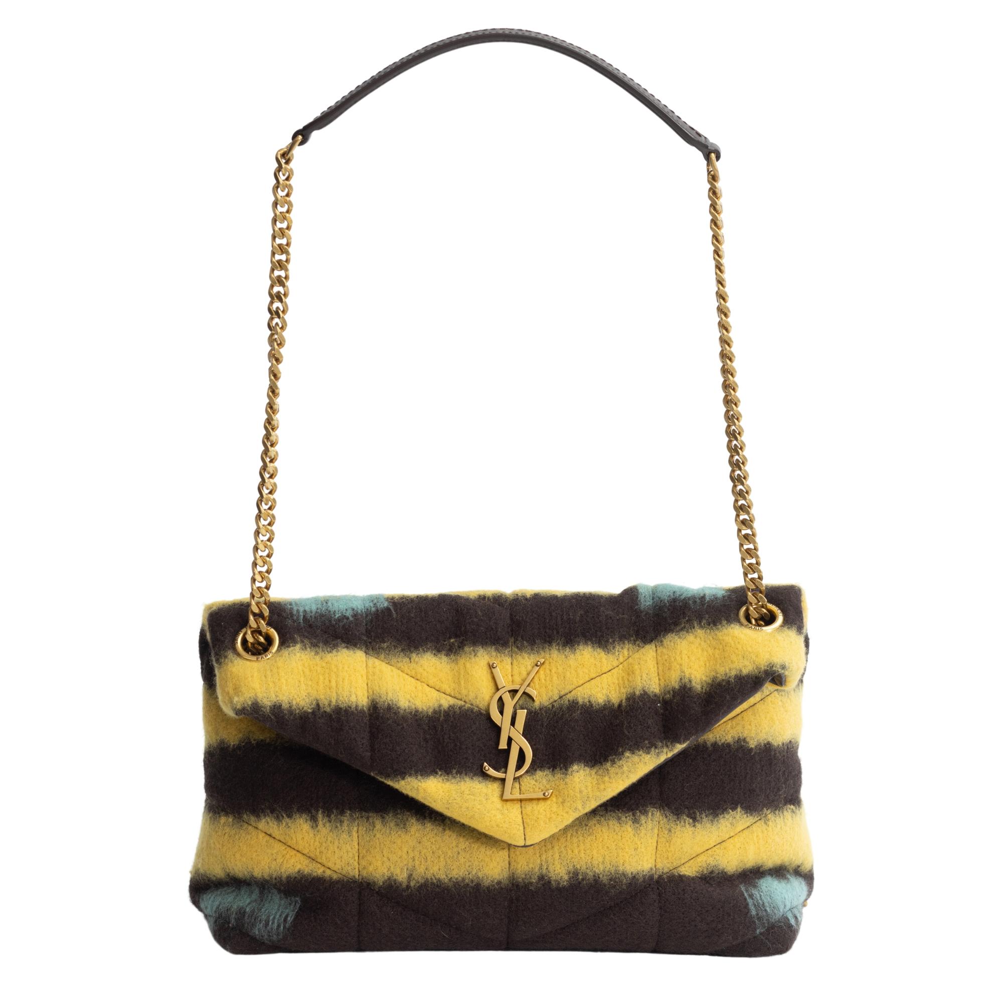 Women's or Men's Saint Laurent Tie Dye Yellow Small Loulou Puffer Bag For Sale