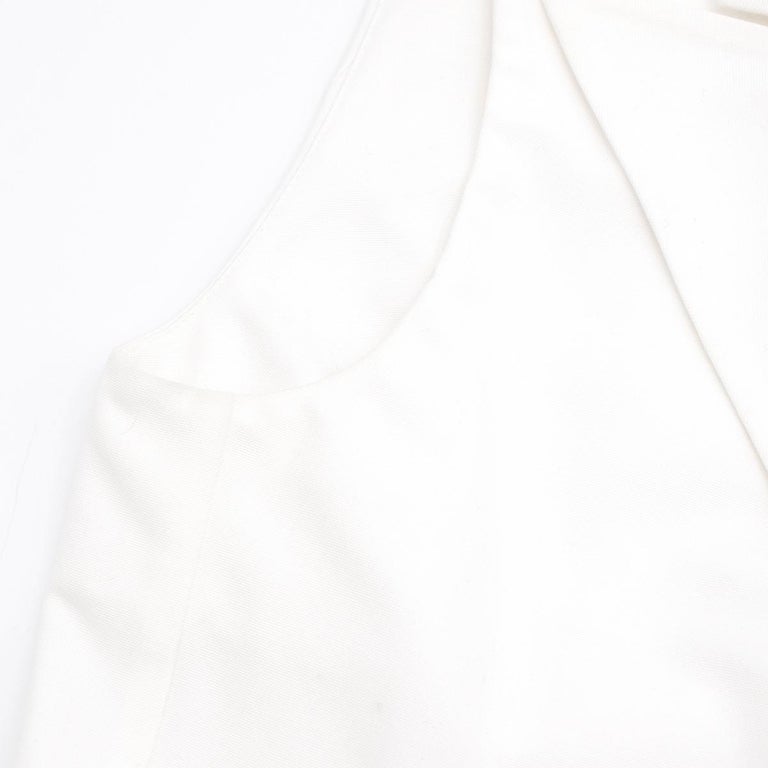 Saint Laurent tie-waist white sleeveless blazer US 6 at 1stDibs