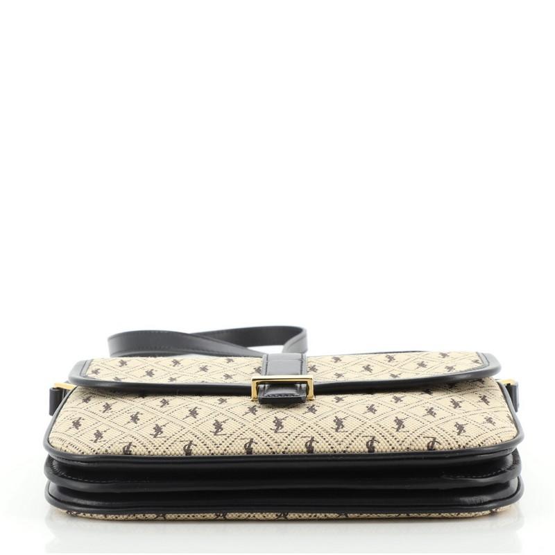 Saint Laurent Top Flap Satchel Monogramm All Over Canvas und Leder Klein im Zustand „Gut“ in NY, NY