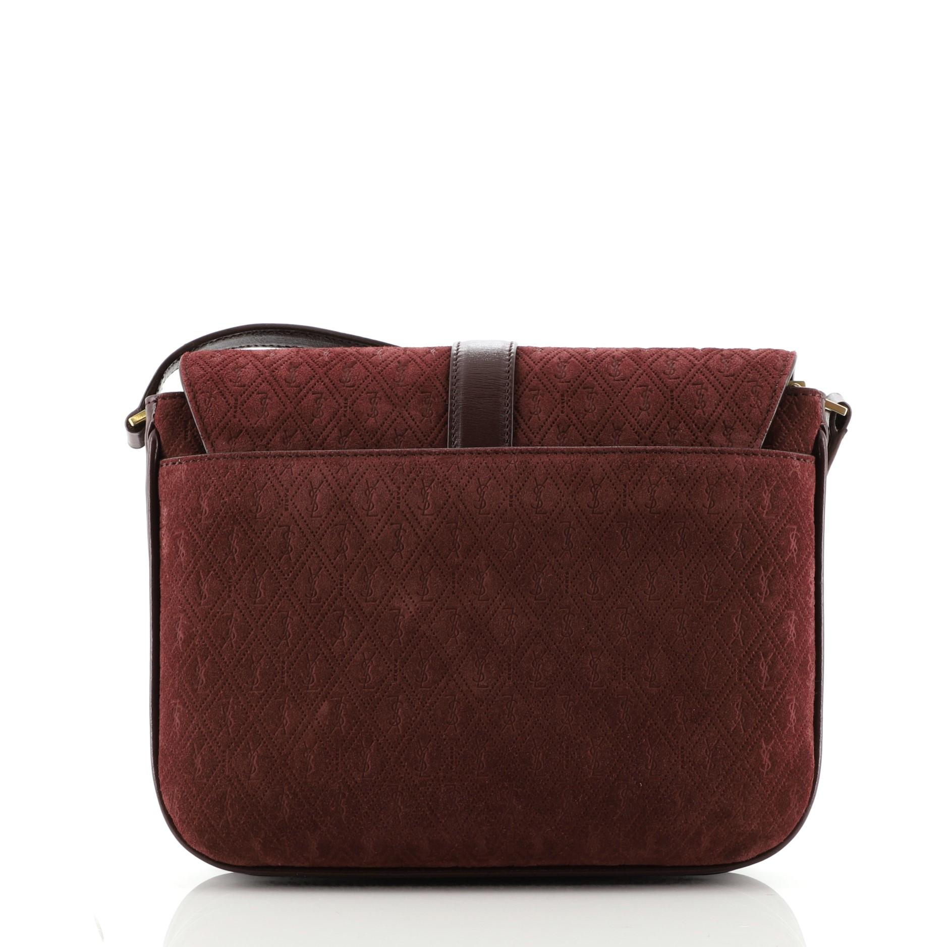 Saint Laurent Top Flap Satchel Monogram All Over Canvas and Leather Small In Good Condition In NY, NY