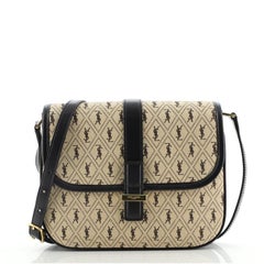 Saint Laurent Top Flap Satchel Monogramm All Over Canvas und Leder Klein