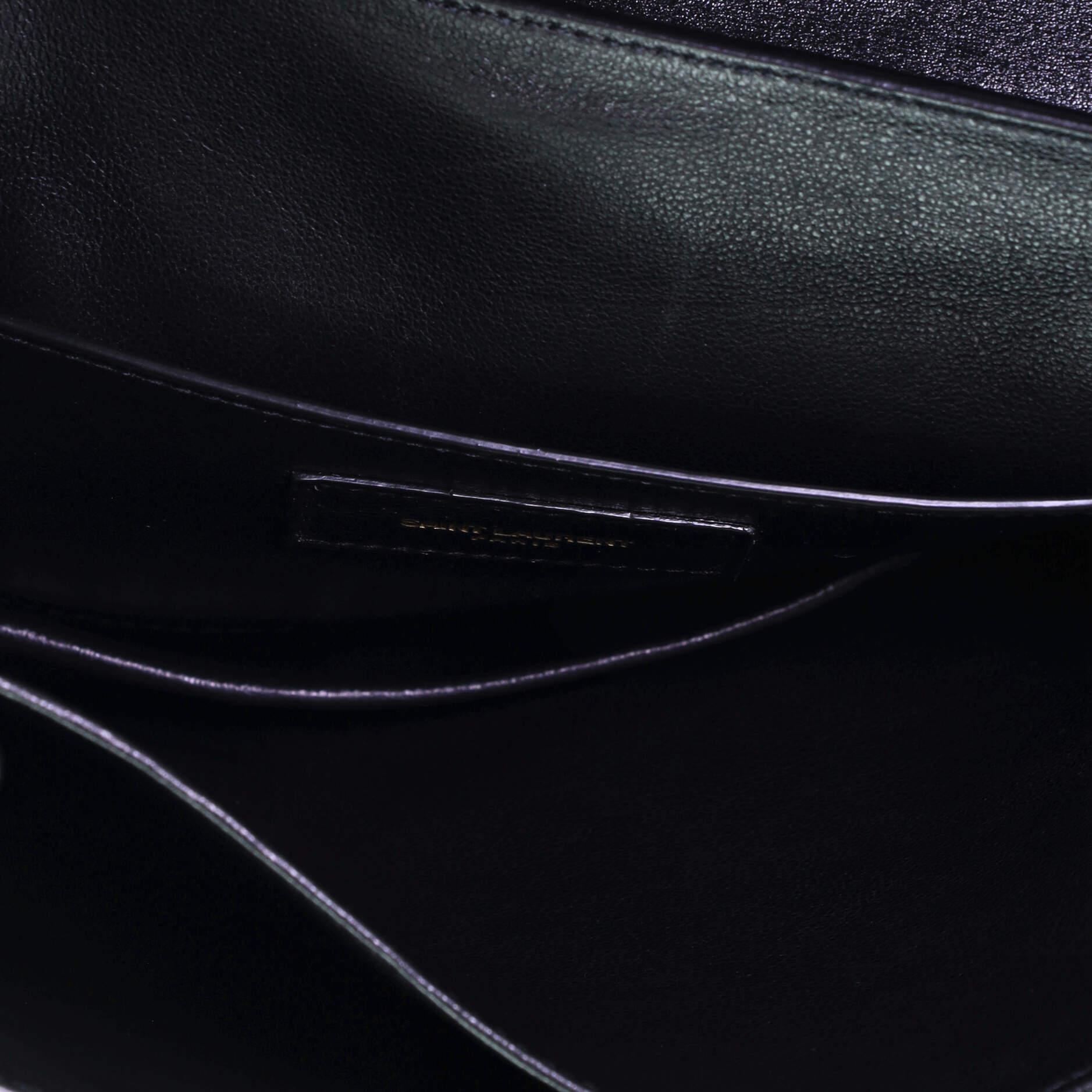 Saint Laurent Top Flap Satchel Monogrammiertes All Over Wildleder Medium 1