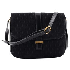 Saint Laurent Top Flap Satchel Monogrammiertes All Over Wildleder Medium
