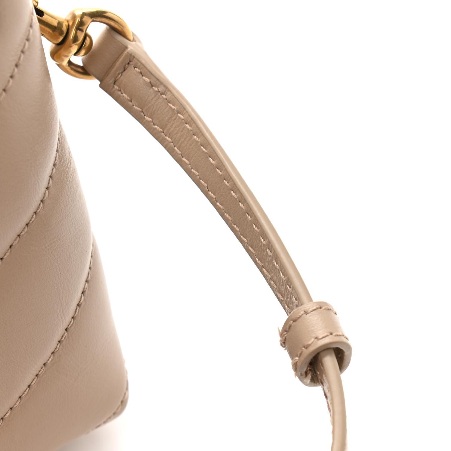 SAINT LAURENT TOY LOU LOU DARK BEIGE WITH Gold 2021 6