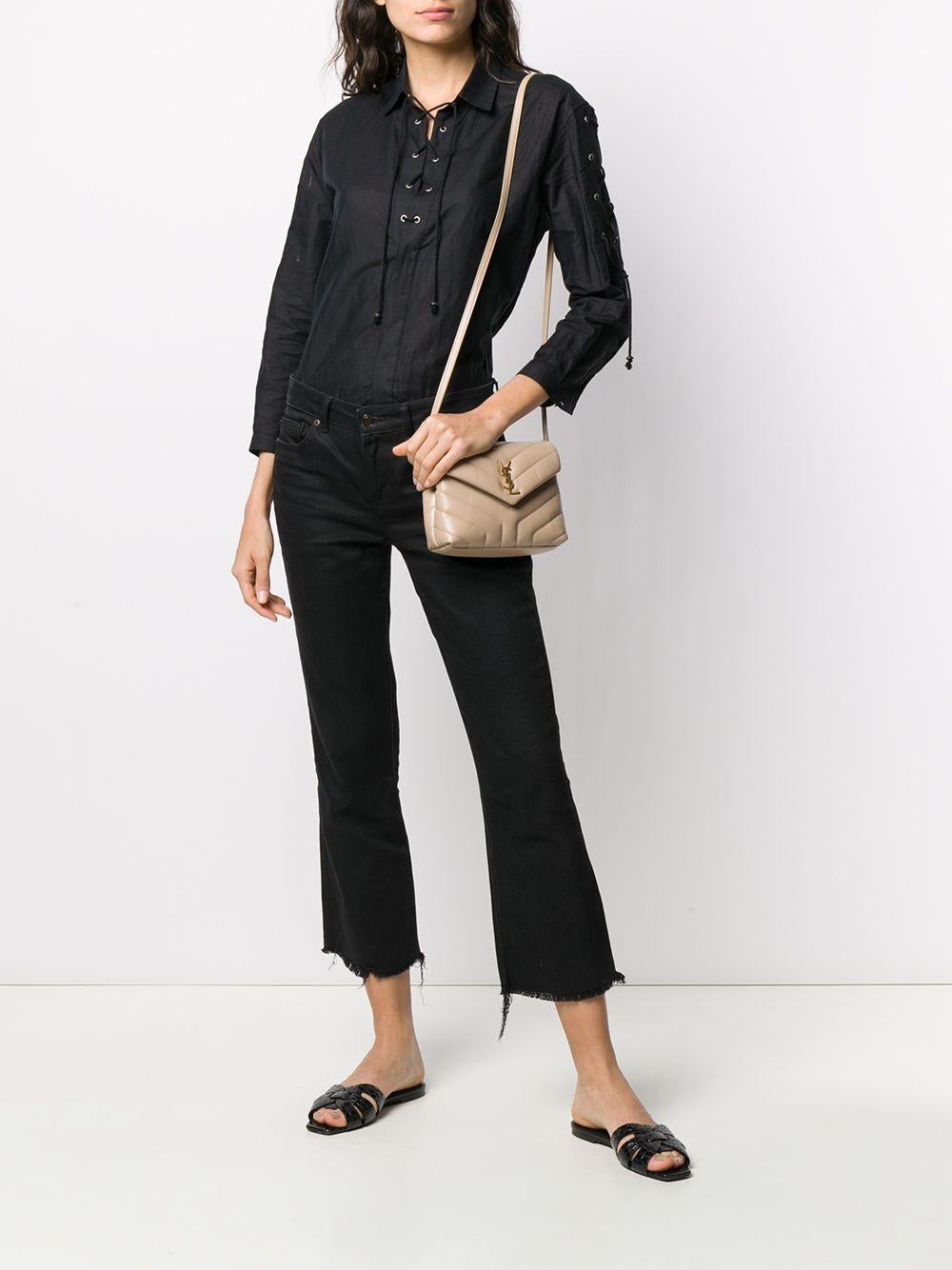 SAINT LAURENT TOY LOU LOU DARK BEIGE WITH Gold 2021 1