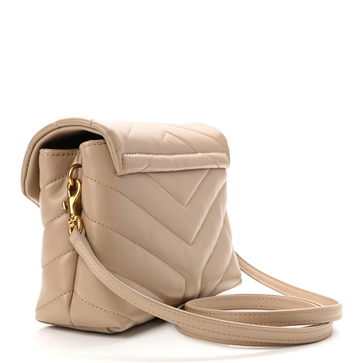 SAINT LAURENT TOY LOU LOU DARK BEIGE WITH Gold 2021 4
