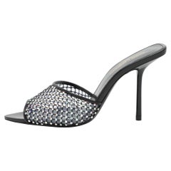 Saint Laurent Transparent Embellished PVC Slide Sandals Size 36