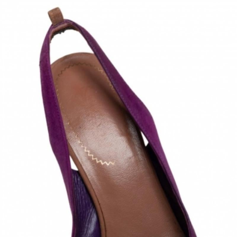 Saint Laurent Tri Color Suede Obsession Slingback Platform Sandals Size 36 In Fair Condition For Sale In Dubai, Al Qouz 2