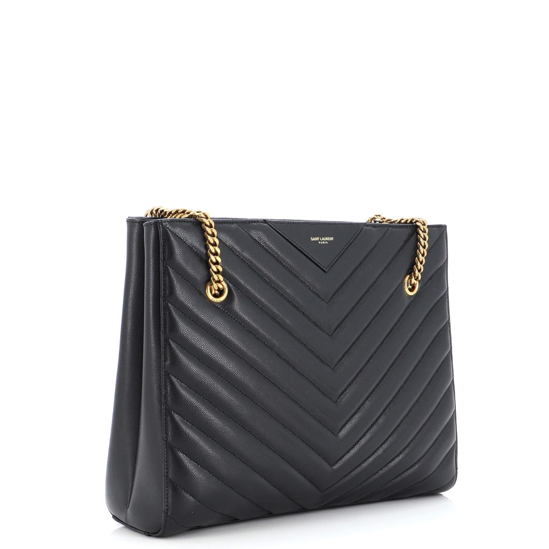 Saint Laurent Tribeca Shopping Tote Matelasse Chevron Leather