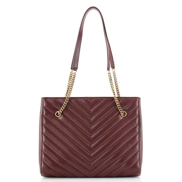 Saint Laurent Tribeca Shopping Tote Matelasse Chevron Leather Medium