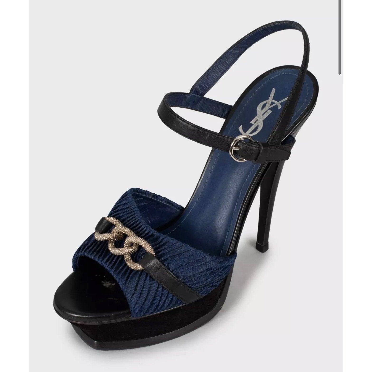 Saint Laurent Tribute Mehrfarbig Hochhackige Sandalen - Größe 40 (Schwarz) im Angebot