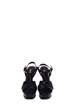 Sandales à plateforme en cuir verni « Saint Laurent Tribute » - pointure 37 (UE)