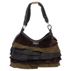 Saint Laurent Tricolor Leather And Suede St.Tropez Hobo