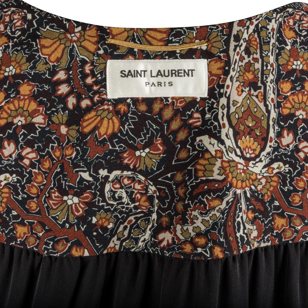 Saint Laurent Tunic / Dress Earth Tone Floral Paisley Print 38 / 6 For Sale 4