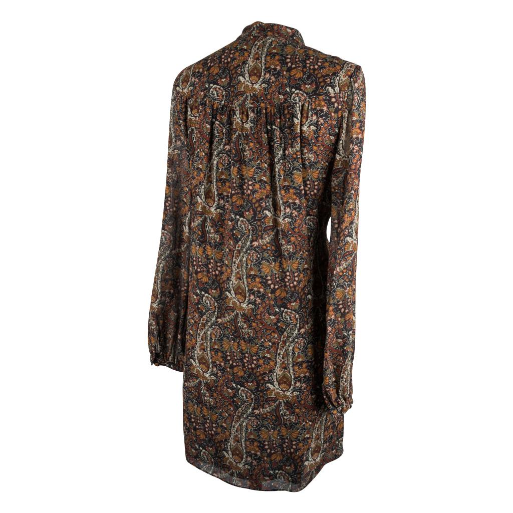 Saint Laurent Tunic / Dress Earth Tone Floral Paisley Print 38 / 6 In New Condition For Sale In Miami, FL