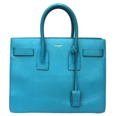 Saint Laurent Turquoise Leather 2Jours Bag