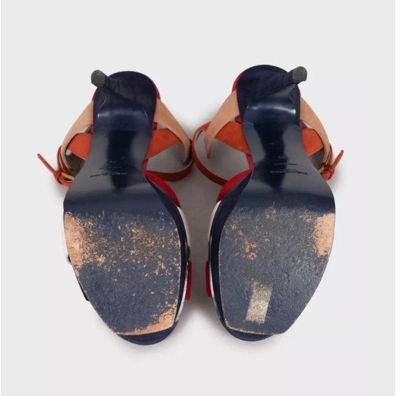 De las mujeres Sandalias Saint Laurent bicolor de ante - Talla 38 en venta