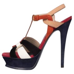 Saint Laurent Two-Tone Suede Sandals - Size 38