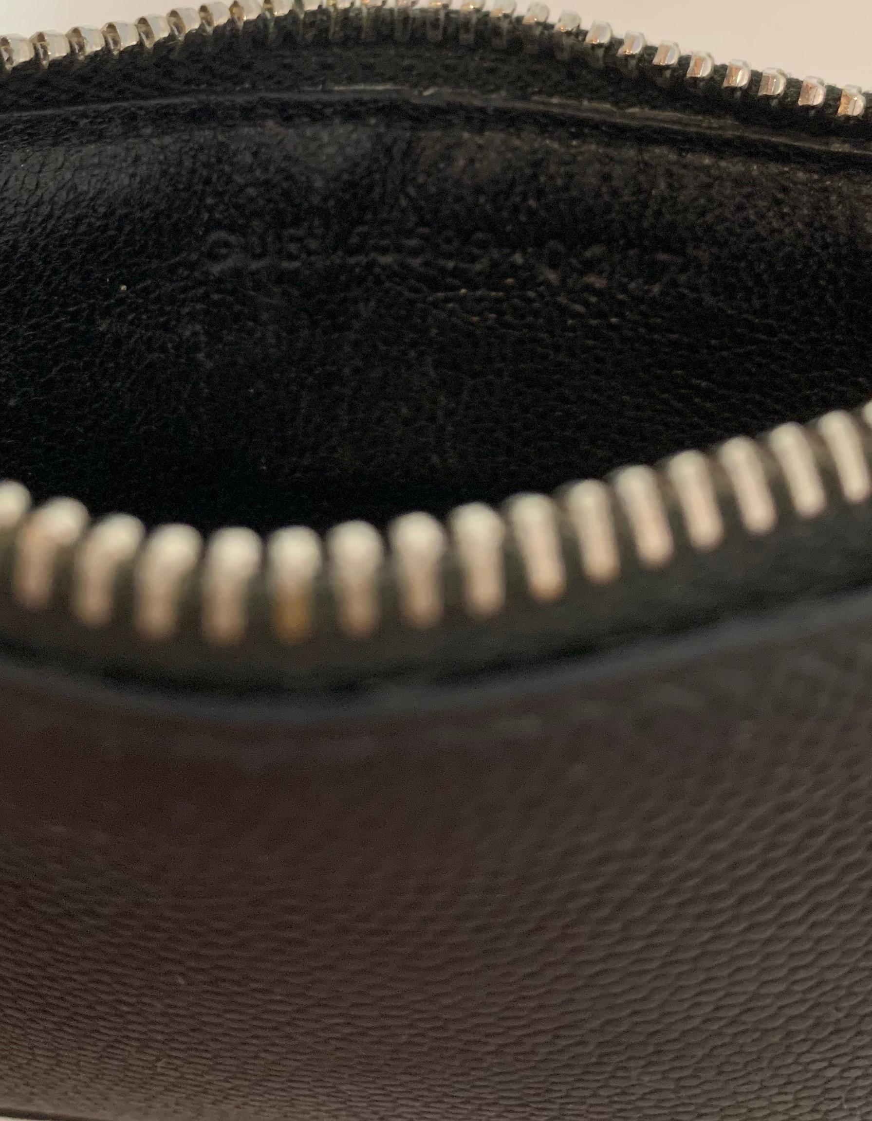 Saint Laurent Unisex Black Textured Leather Zip Top Card Holder rt. $295 7