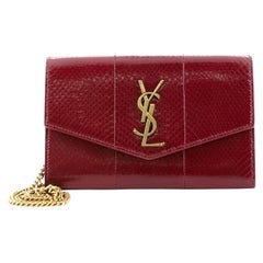 Saint Laurent Uptown Chain Wallet Python Embossed Patent