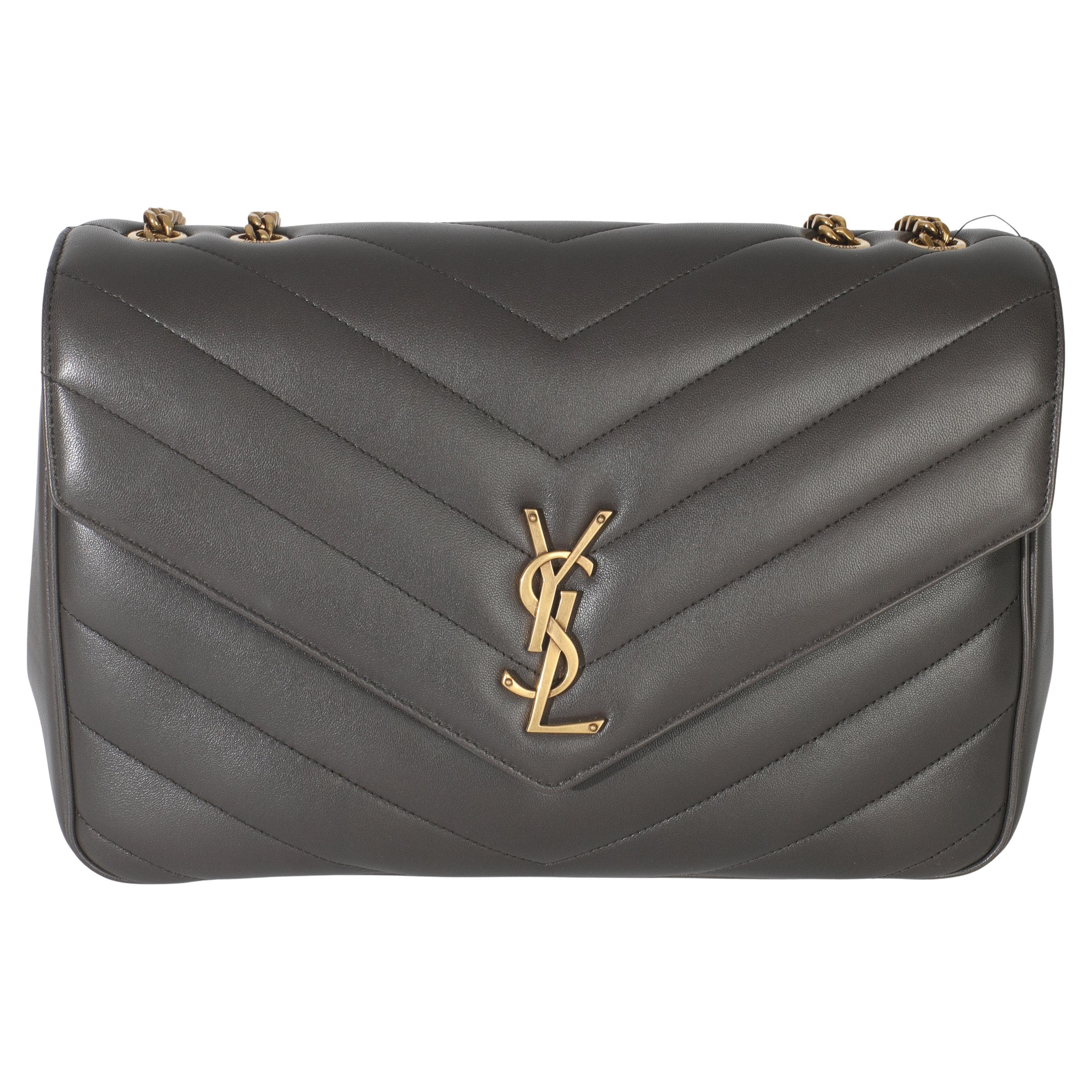 Saint Laurent Urban Graues Kalbsleder Großer Urban Chic Loulou im Angebot