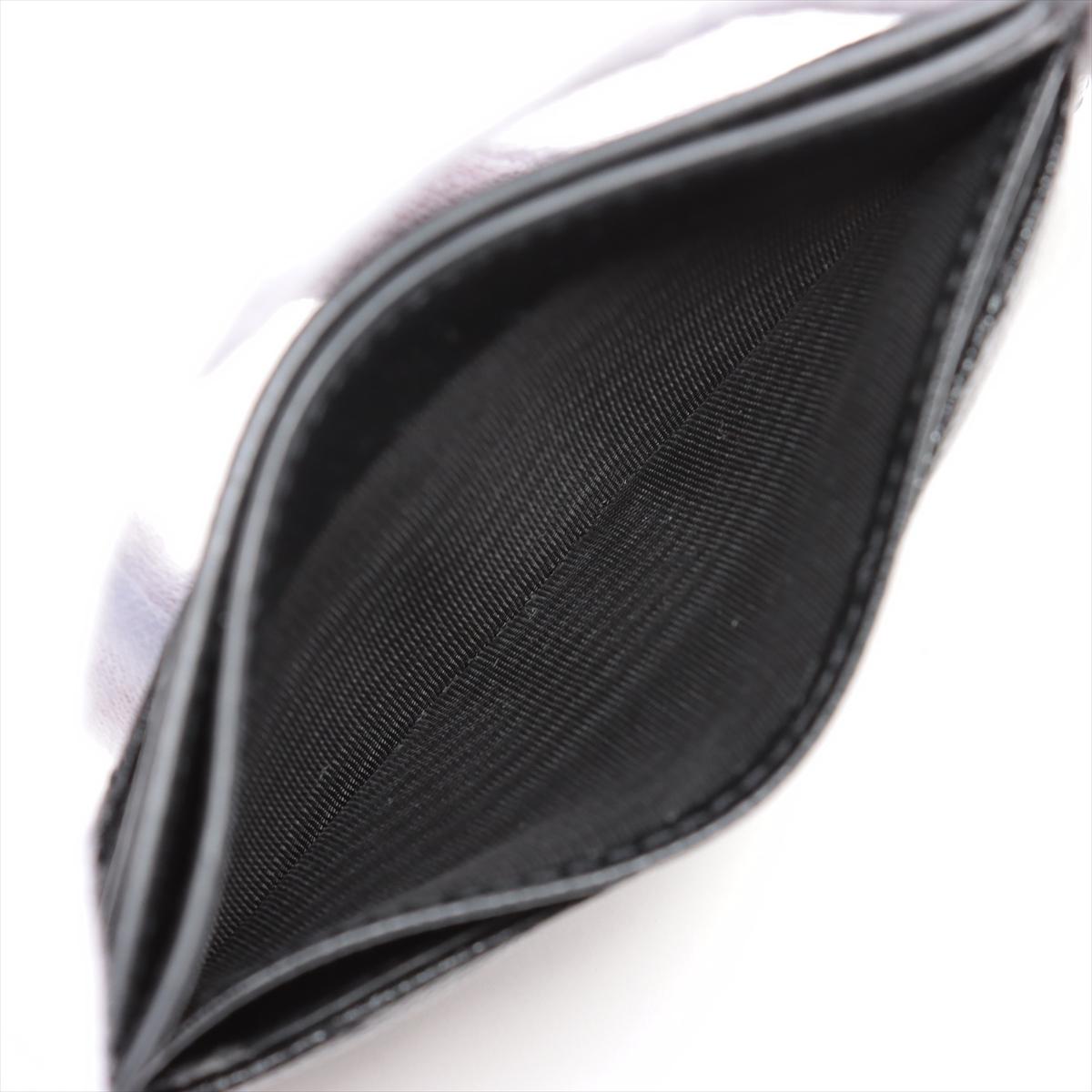 Saint Laurent V Stitch Leather Card Case Black For Sale 3