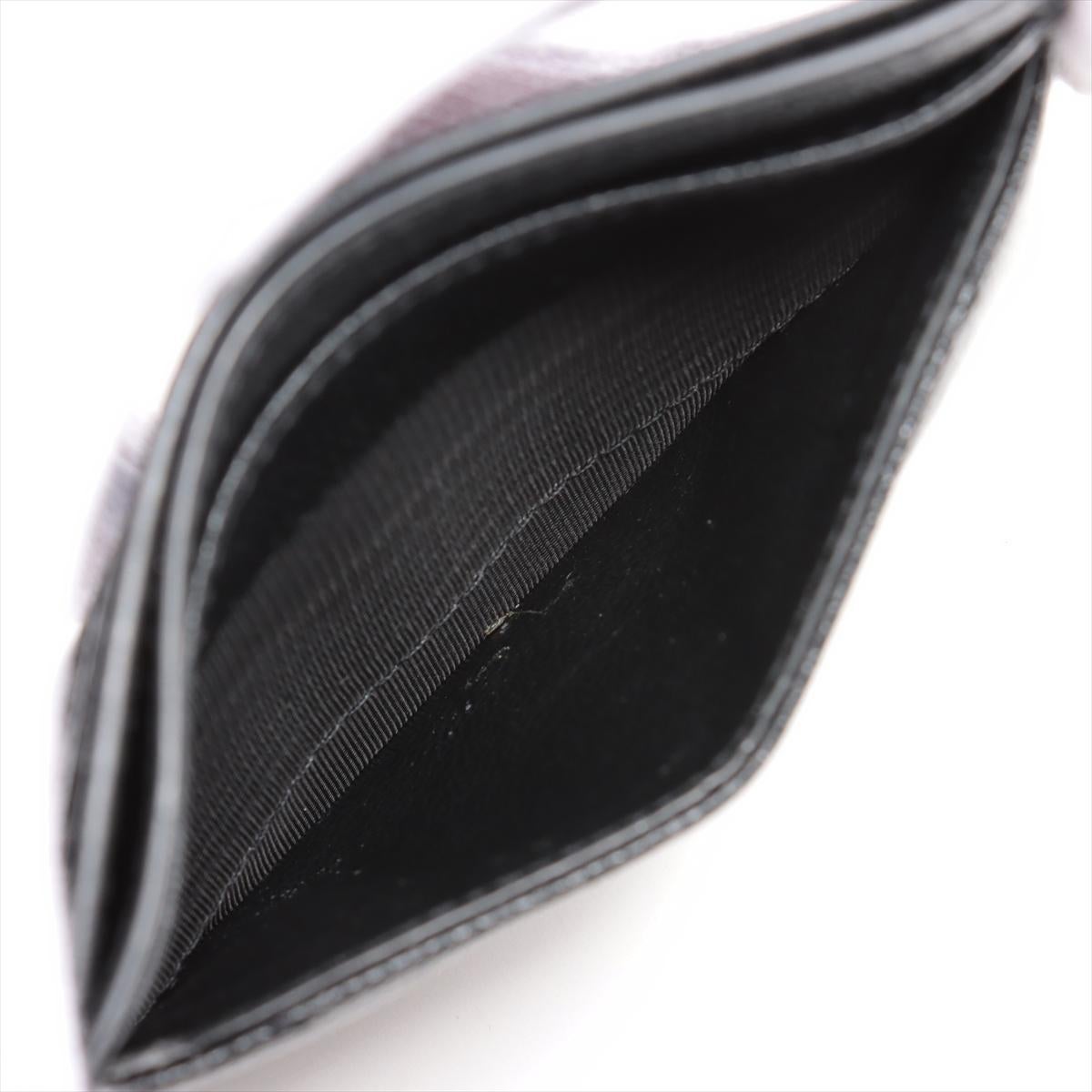 Saint Laurent V Stitch Leather Card Case Black For Sale 4