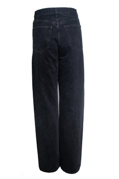 Saint Laurent, V waist long baggy jeans in black