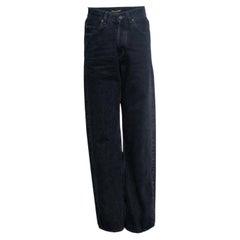 Saint Laurent, V waist long baggy jeans in black