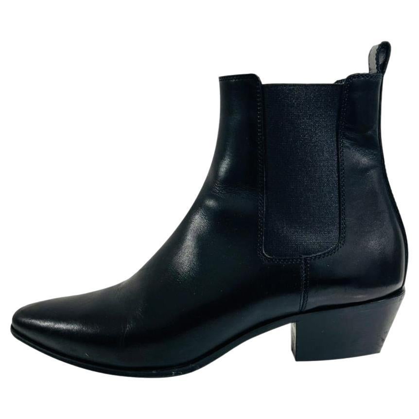 Saint Laurent Vassili Leather Chelsea Ankle Boots