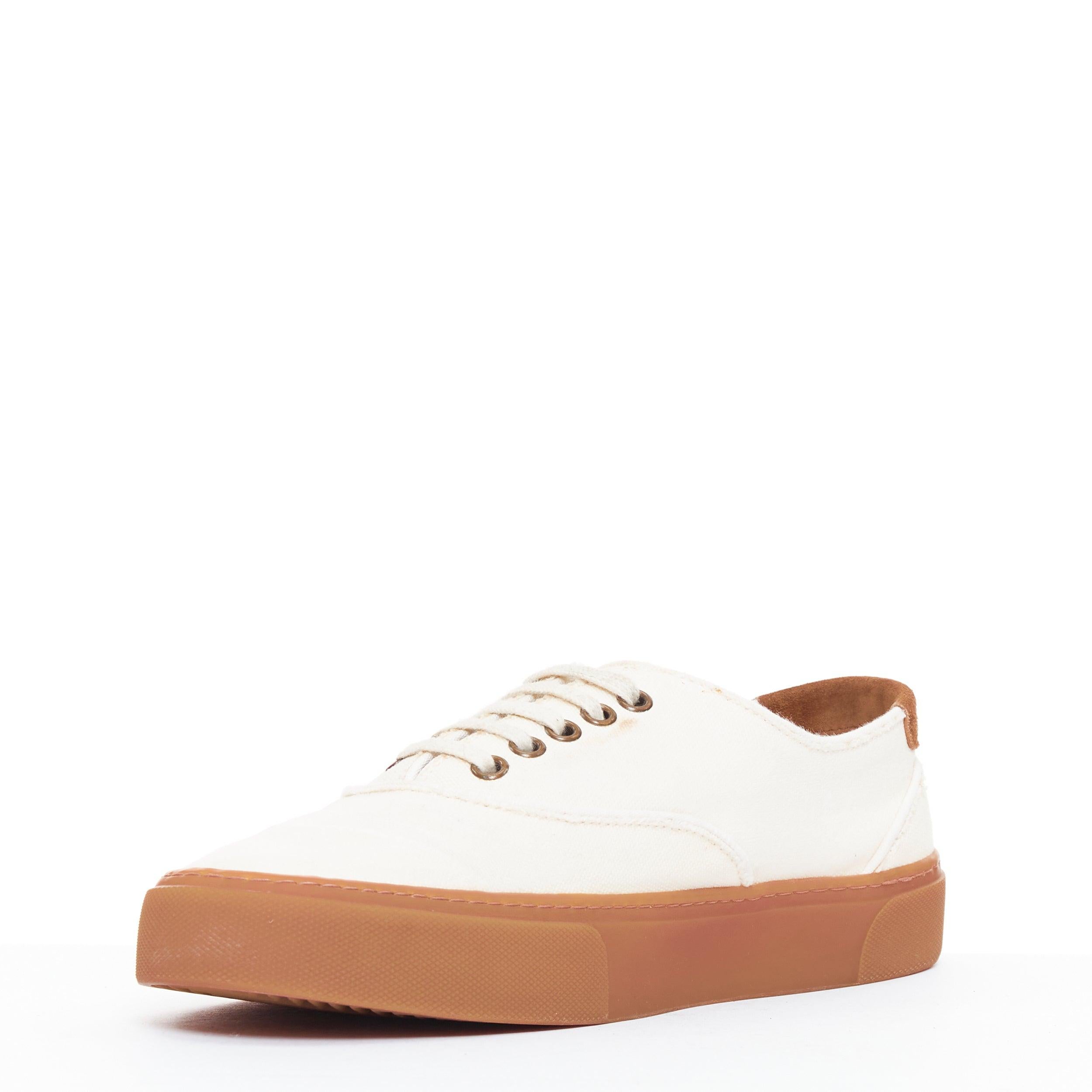 SAINT LAURENT Venice cream gum lace up low skate sneakers EU40 Pour hommes en vente