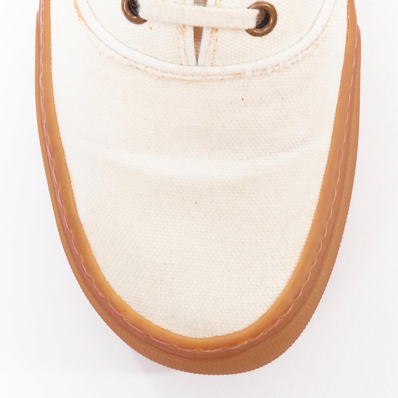 SAINT LAURENT Venice cream gum lace up low skate sneakers EU40 en vente 2