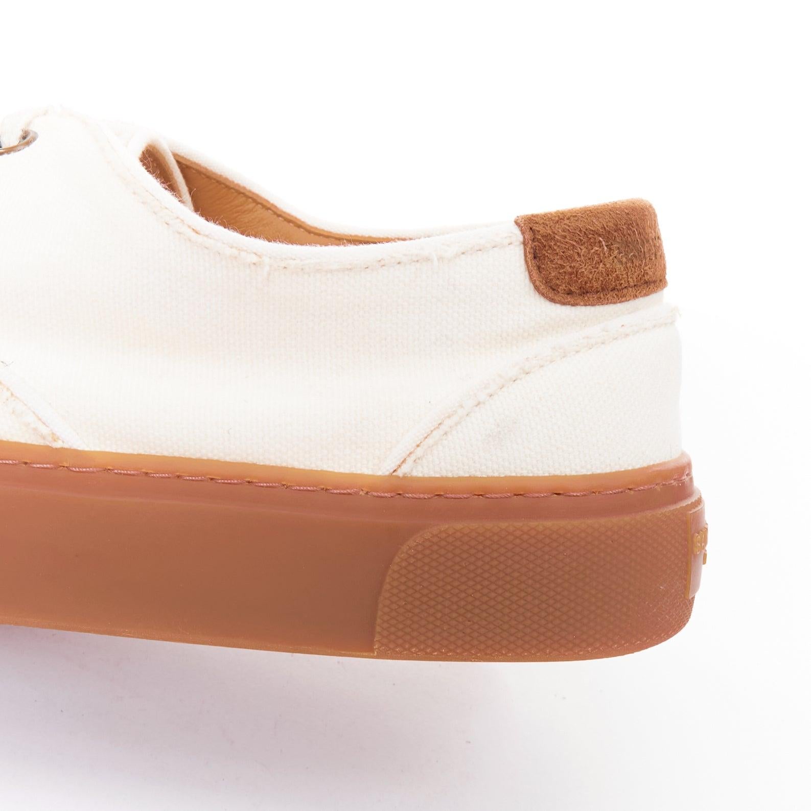 SAINT LAURENT Venice cream gum lace up low skate sneakers EU40 en vente 4