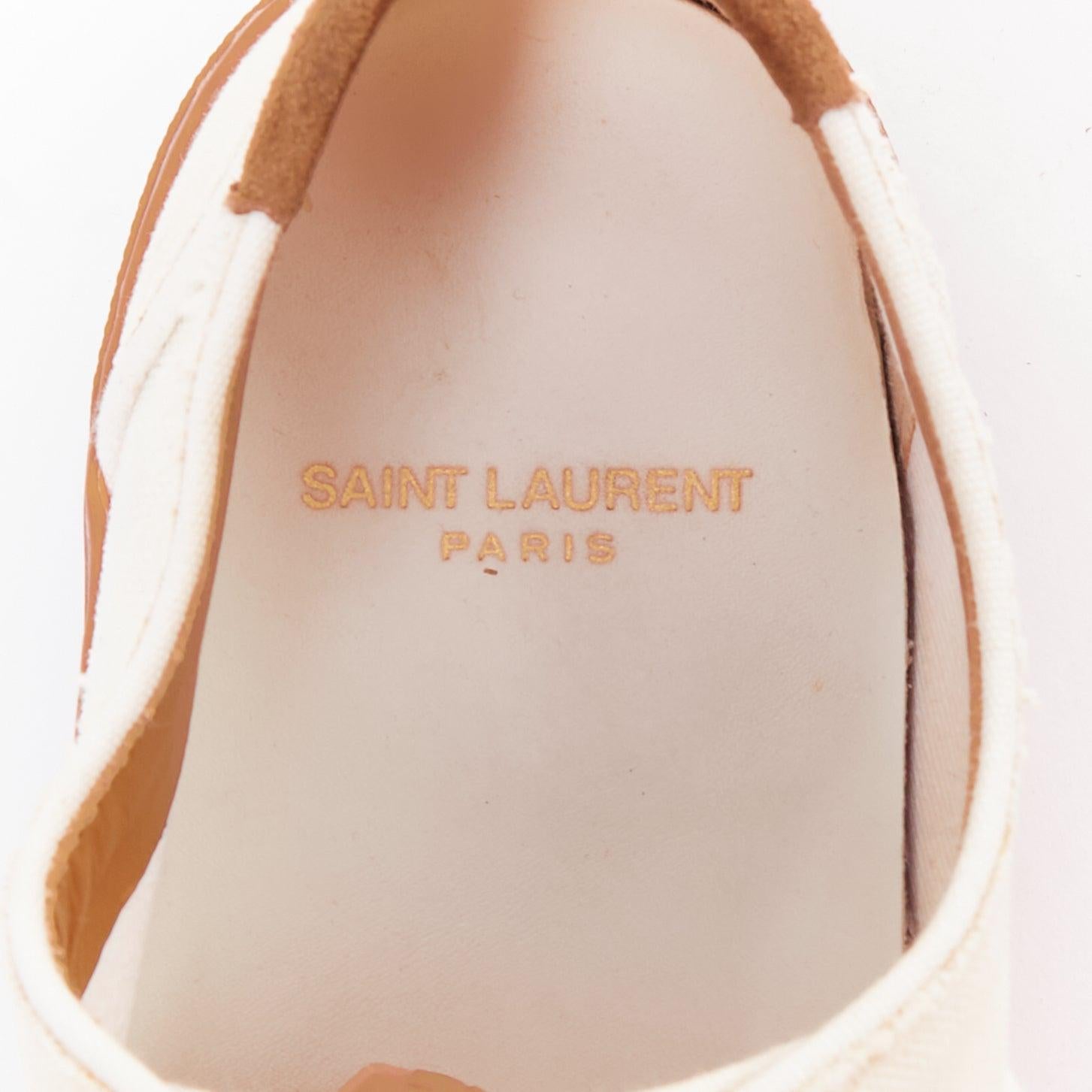 SAINT LAURENT Venice cream gum lace up low skate sneakers EU40 en vente 5