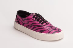 Saint Laurent Venice Low Top Leather Fuchsia Zebra Sneakers (US 6)
