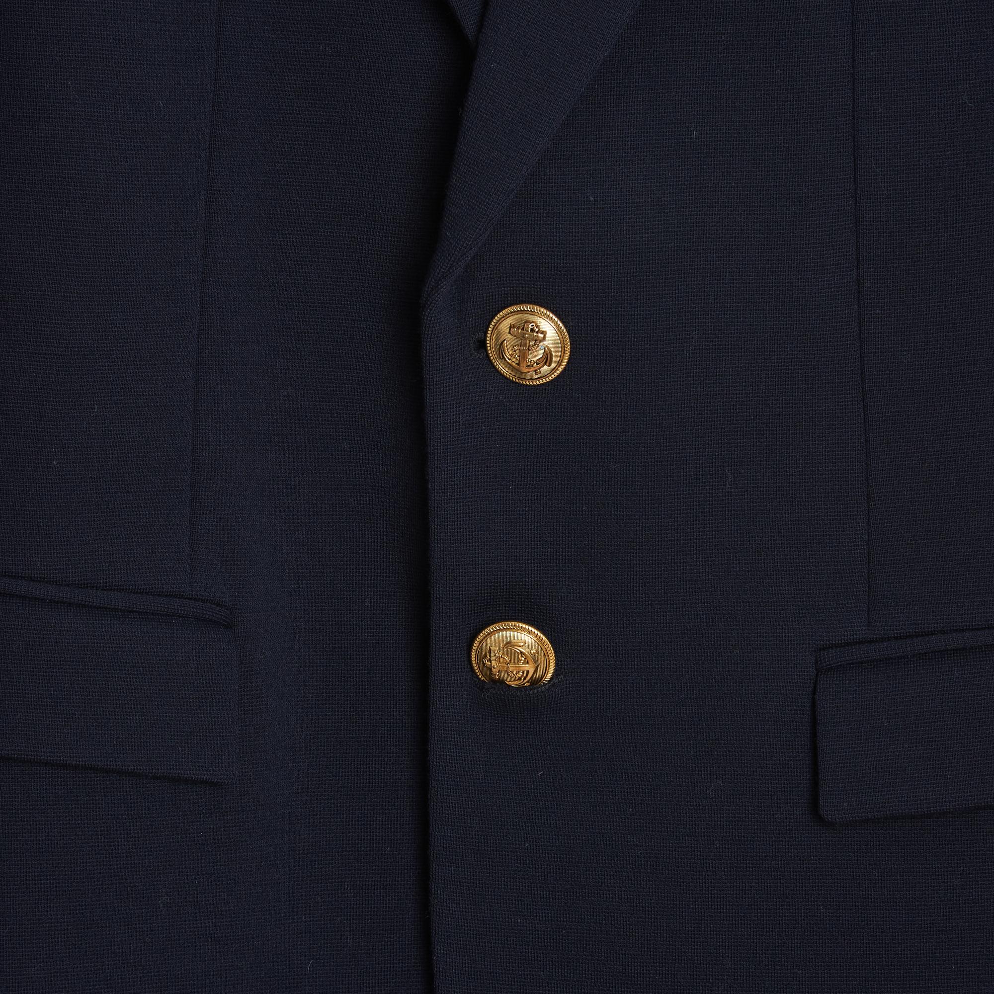 Black Saint Laurent Veste Blazer FR42 Slimane Navy Wool Jersey Jacket Blazer UK14 U10