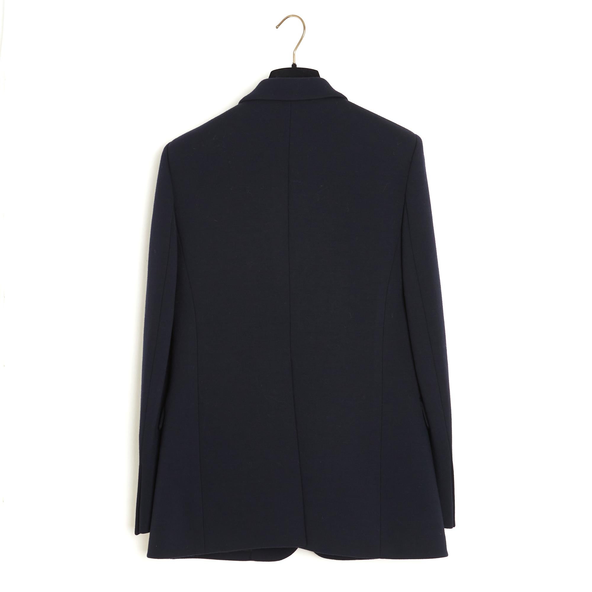 Saint Laurent Veste Blazer FR42 Slimane Navy Wool Jersey Jacket Blazer UK14 U10 1
