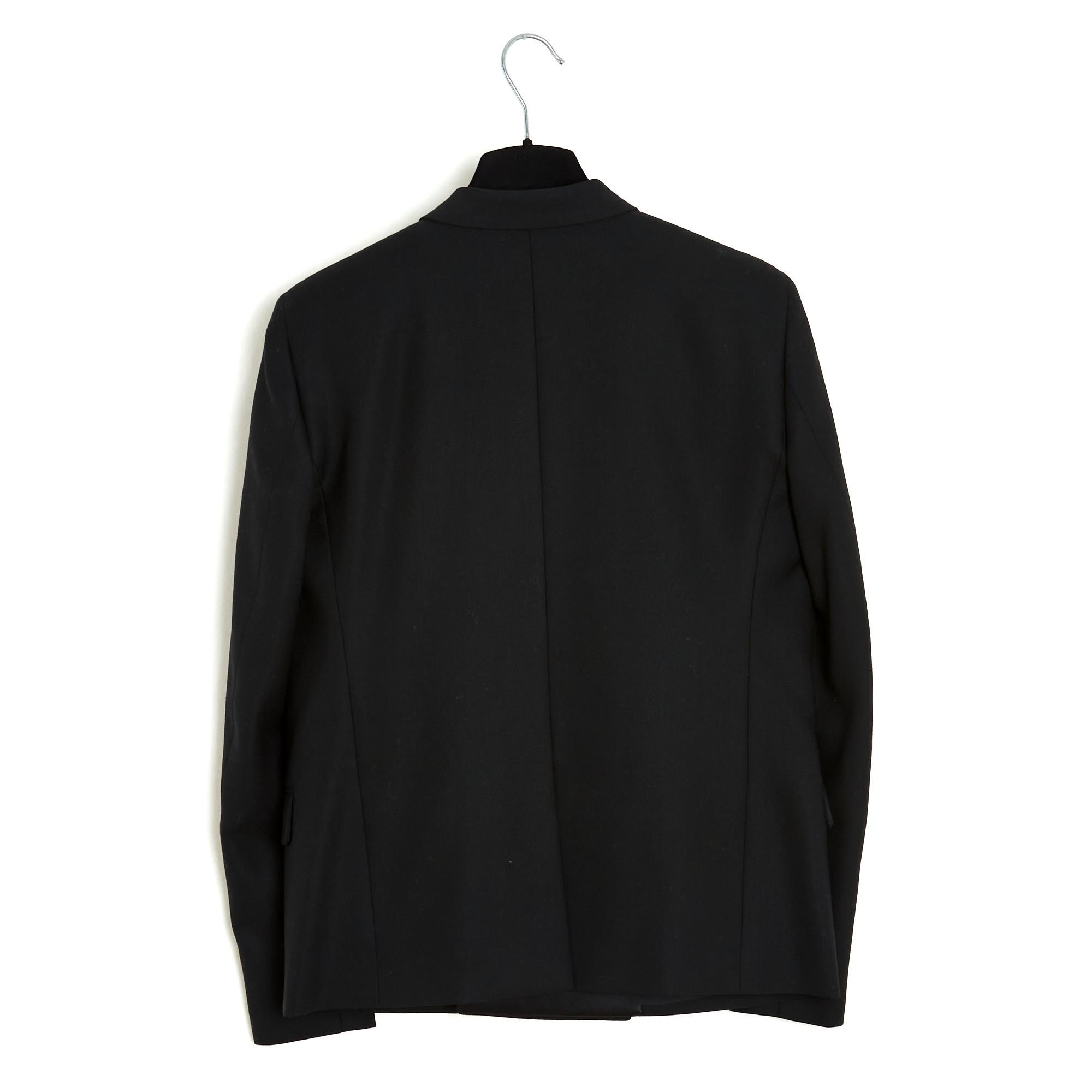 Women's Saint Laurent Veste Smoking FR40 Slimane Wool Silk Satin Jacket UK12 US10 NWT For Sale