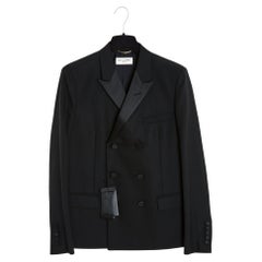 Saint Laurent Veste Smoking FR40 Slimane Chaqueta de lana, seda y satén UK12 US10 NWT